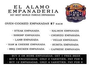 The Alamo Menu Empanaderia